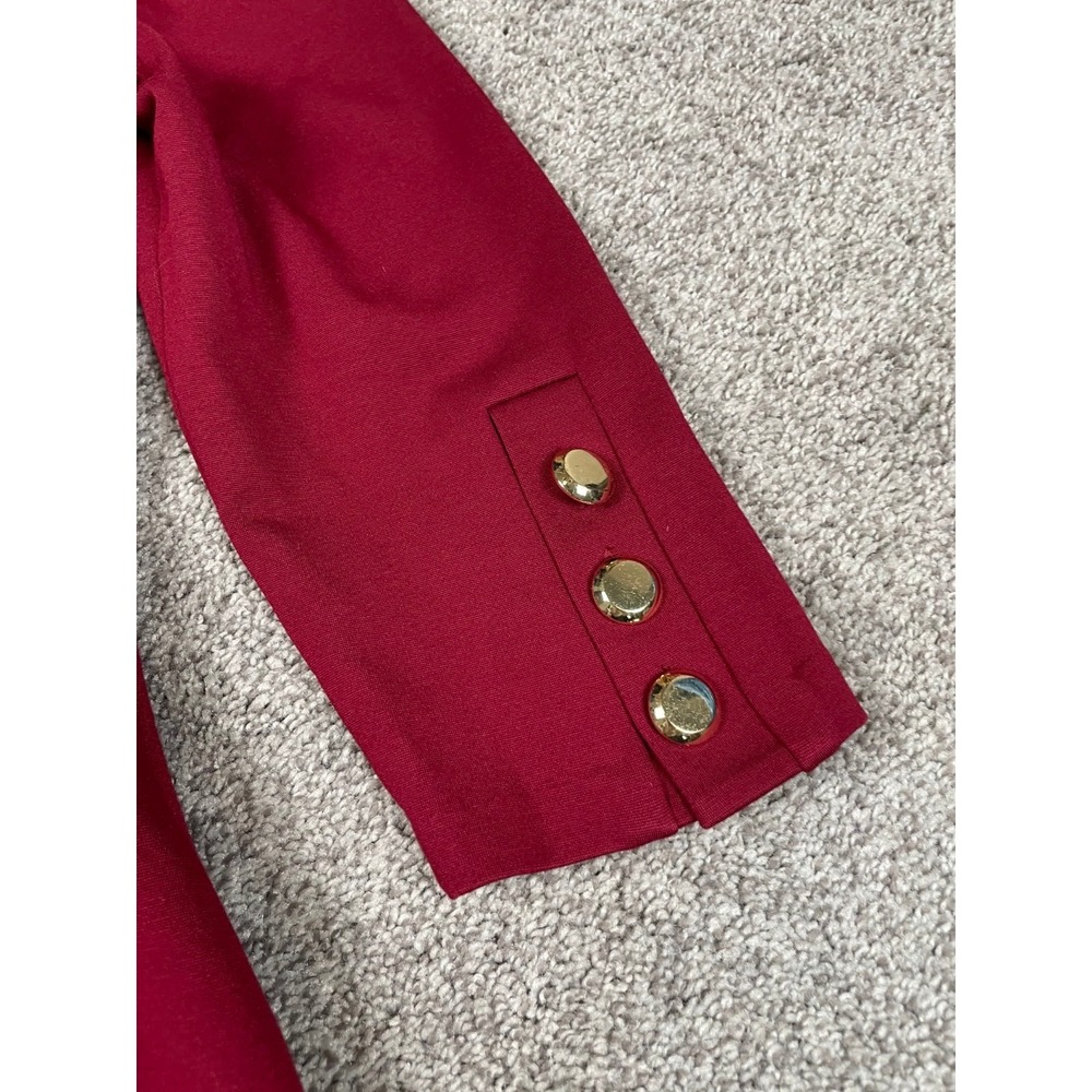Trina Turk Dress Womens XS Red Gold Button Fit Flare Party Event Business Office - Picture 9 of 14